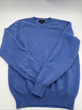 Club Room Blue V-Neck Sweater 2-Ply 100% Cashmere Women's Sweater Small